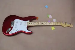 Бесплатная доставка Новое поступление Гитары F SSS Stratocaster красный, белый накладку 6 Строки натурального дерева Электрогитары