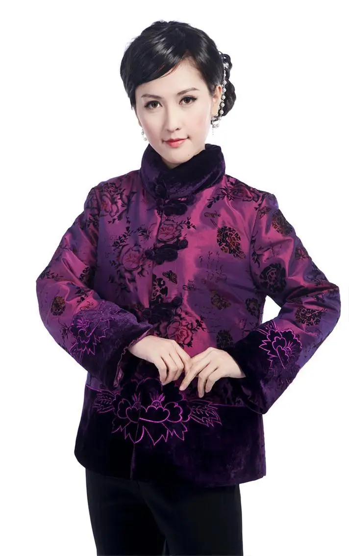 Модная стеганая куртка китайский Для женщин одежда дамы зимняя куртка Пальто Верхняя одежда костюм Размеры M, L, XL, XXL, XXXL 4XL T10109 - Цвет: burgundy