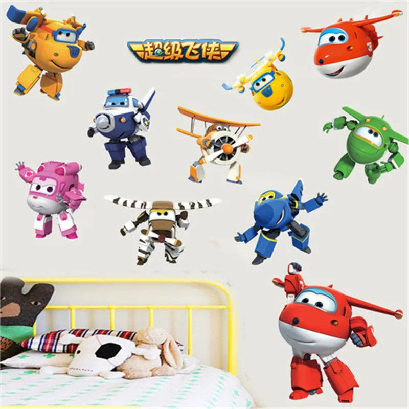 

Superwings music wall stickers kindergarten children's room cartoon wall stickers bedroom self-adhesive wall stickers