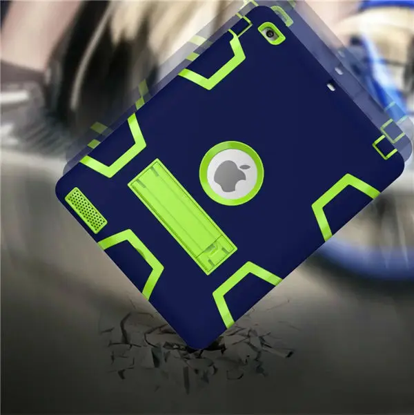WES For Apple iPad2 iPad3 iPad4 Kids Safe Armor Shockproof Heavy Duty Silicon+PC Stand Back Case Cover For ipad 2 3 4 Tablet PC