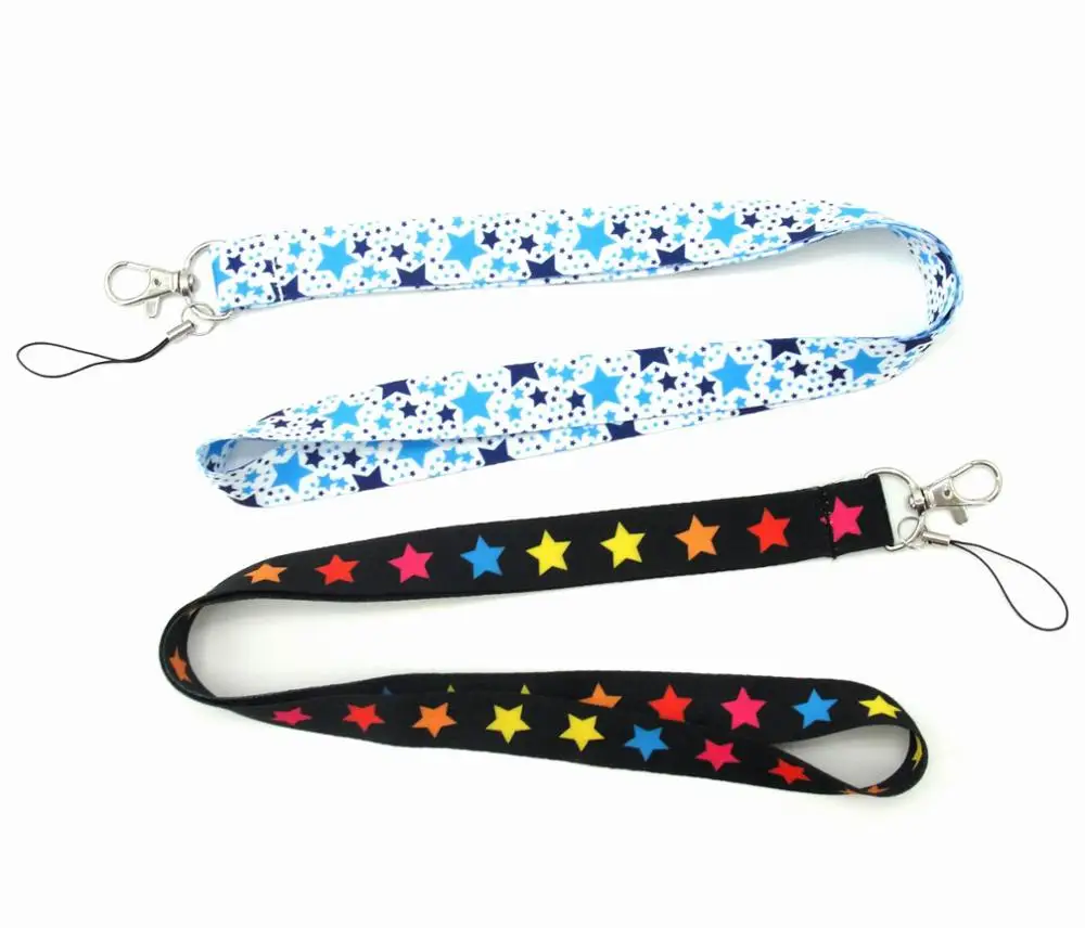 

Pentagram five-pointed stars color pentagram Lanyard Mobile Phone ID Card KeyChain Holder children's gift lanyard