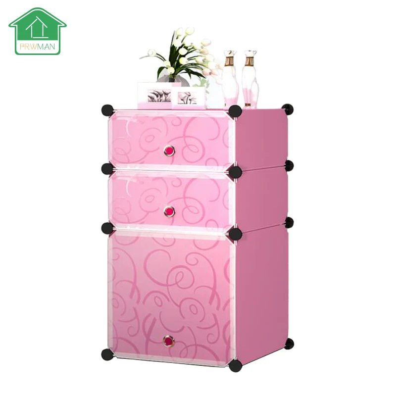 

PRWMAN DIY Magic Piece of Resin Storage Cabinets 2Tier and 3Tier Bedroom Resin Nightstand Organizer For Home Furniture
