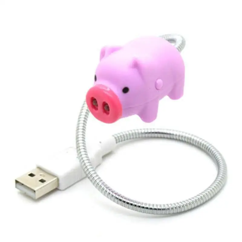 Портативный USB светодио дный лампа Мультфильм призрак свинья шланг стол свет с
