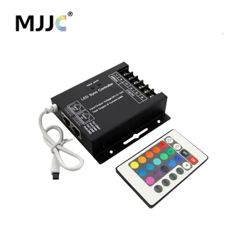 

LED Controller IR 24 Keys 12V-24V DC 24A RGB Strip Light RJ45 Sync LED Controller 8A per Channel 12 volt RGB LED Controller