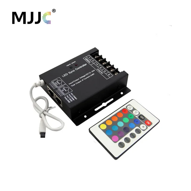 led controller ir 24 keys 12v 24v dc 24a rgb strip light rj45 syncled controller ir 24 keys 12v 24v dc 24a rgb strip light rj45 sync led controller 8a per channel 12 volt rgb led controller
