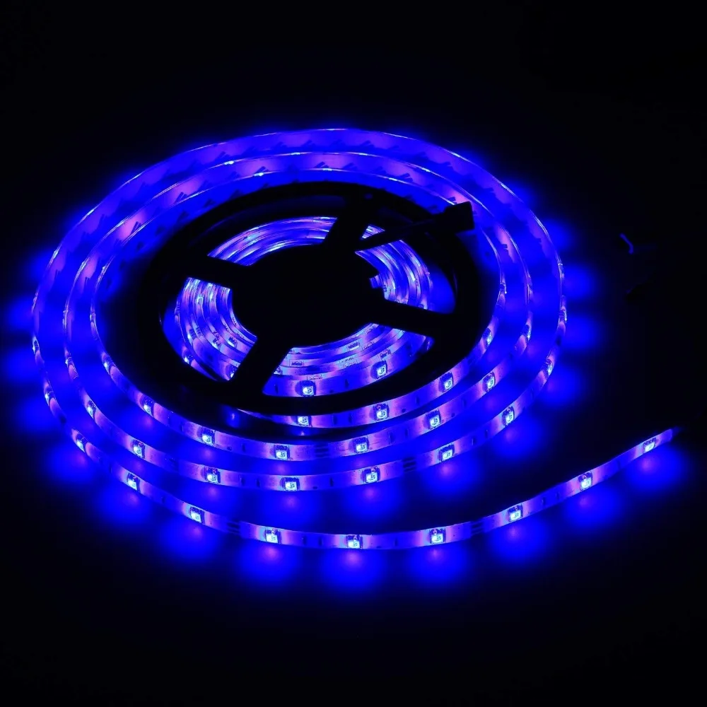 Светодиодная лента светильник ing SMD 5050 12 в RGB Диодная лента не водонепроницаемый гибкий веревочный светильник+ 44key светодиодный контроллер+ 12В светодиодный адаптер питания