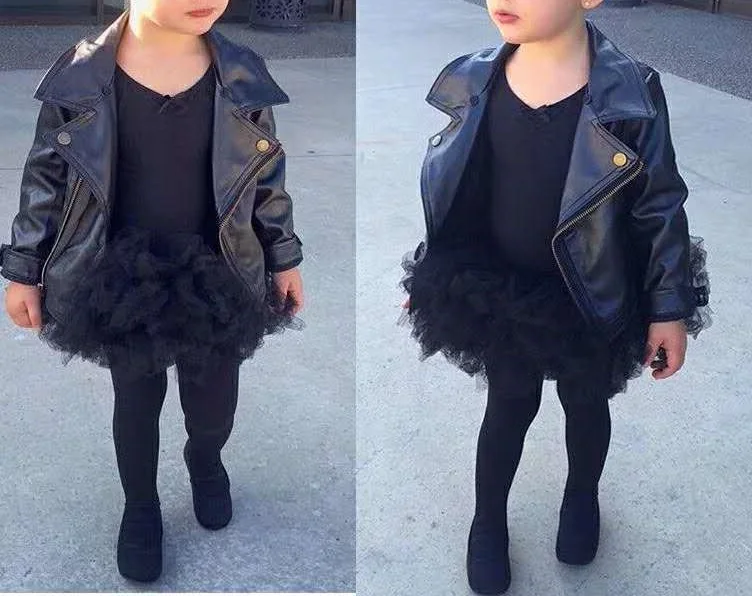 

Casual Outerwear Autumn Kids Leather Jacket Girls PU Jacket Children Leather Outwear For Girl Jackets and Coats Boys