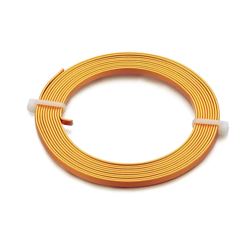

5 Rolls 2m Aluminum Wire Flat Wire Artistic Wrapping Cuff Wire Soft Jewlery Bead Making,Goldenrod 3x1mm about 2m/roll F80