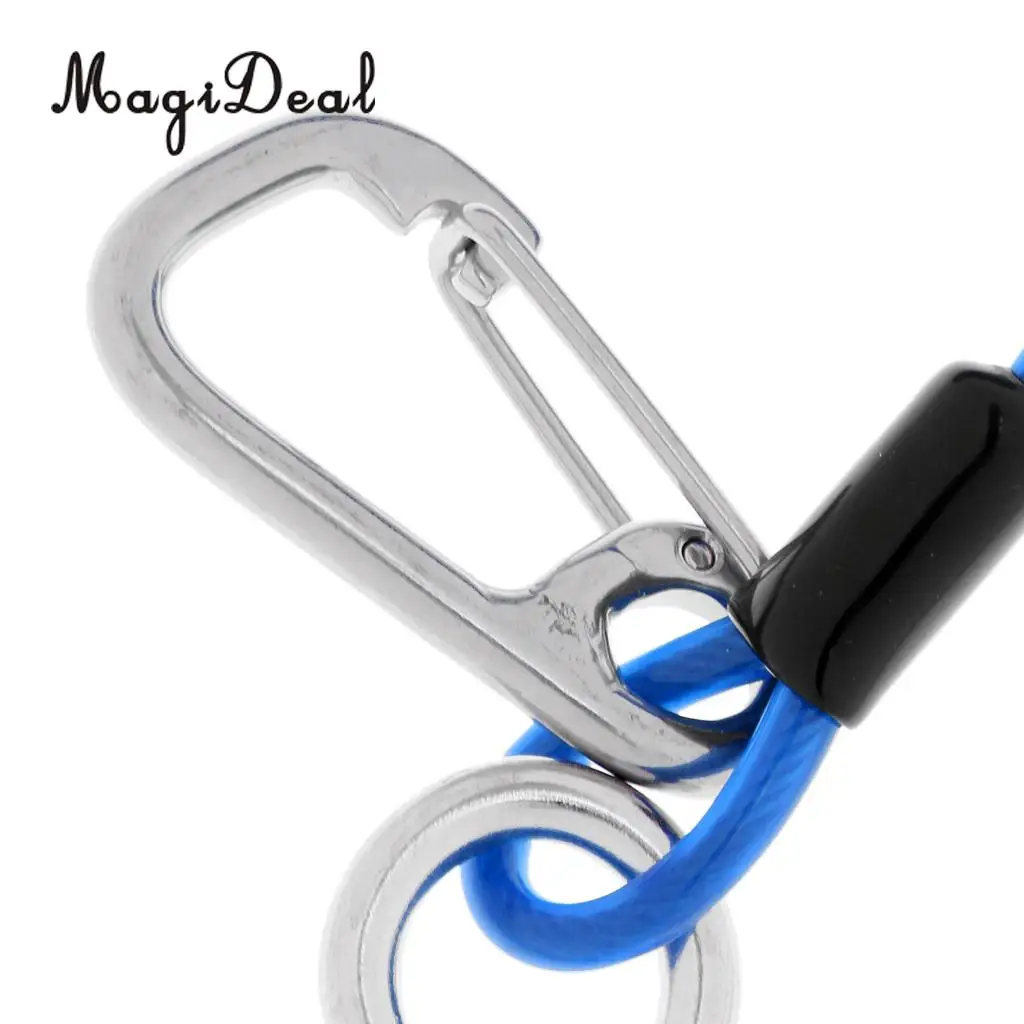 MagiDeal High Strength Scuba Diving Reef Double Hooks&Spiral Coil Lanyard+Carabiner Kit for Drift Dive Swiming Underwater Sport