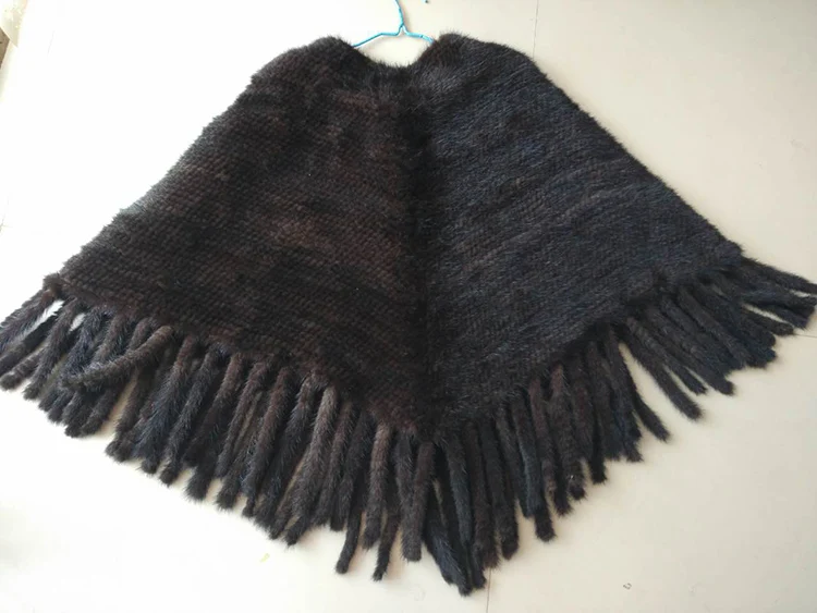 knitted mink fur poncho shawl (2)