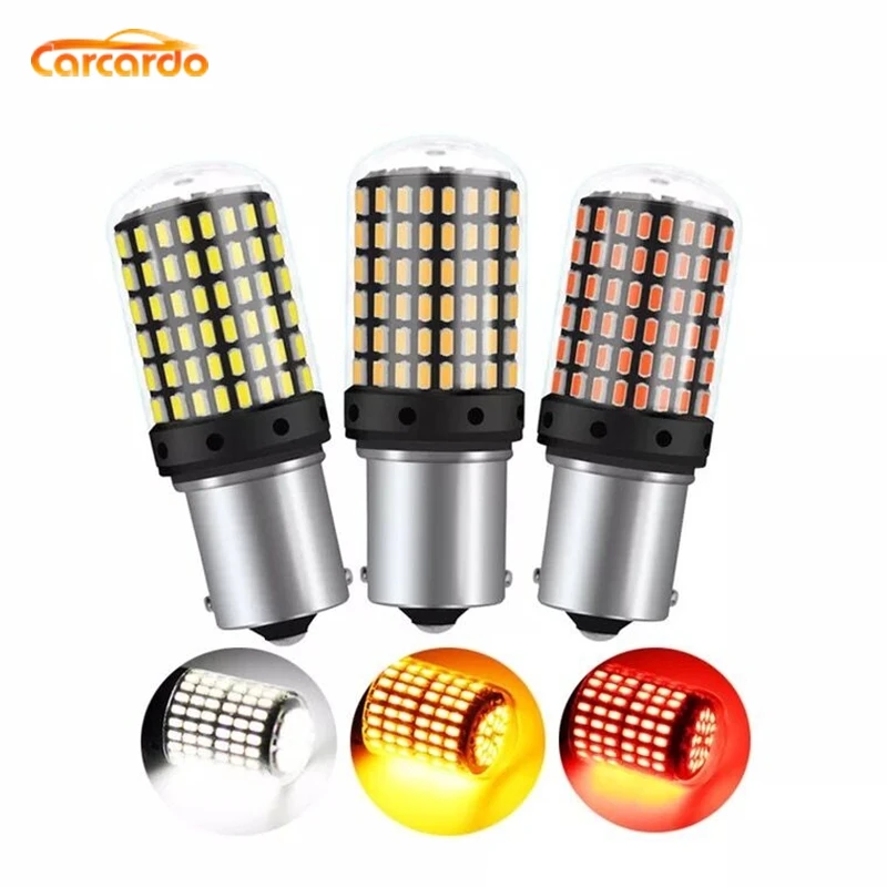 Carardo 1156 1157 светодиодный ламповый светильник 20 Вт 144SMD светодиодный CanBus тормозной фонарь BA15S P21W BAU15S PY21W указатель поворота без вспышки без ошибок