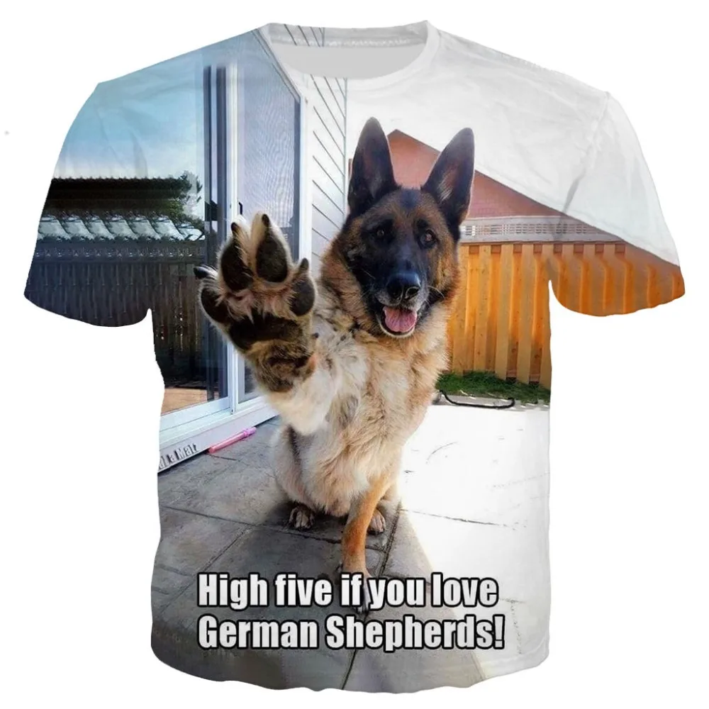 

German Shepherd Dog Cute Dogs t shirt men women 3D print favorite harajuku short sleeve tshirt streetwear summer tops
