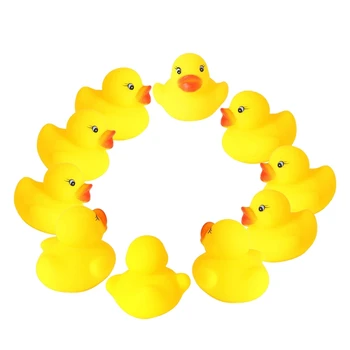 

60Pcs/Set kids 1.4 inch Mini Yellow Ducks Rubber Bath Toy for Baby Kinder Toys Pure Natural Yellow Cute Rubber Ducky Bath Toys