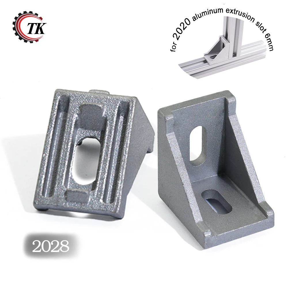 50Pcs Cnc Diy Accessories 2028 Corner Angle L Brackets Connector Fasten Fitting Long Hole For Aluminum Profile 2020 20X20 huismerk kopen in de aanbieding