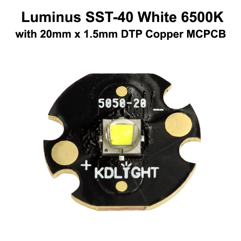 Luminus SST-40 N4 BA белый 6500K светодиодный излучатель с 16 мм/20 мм DTP медь MCPCB