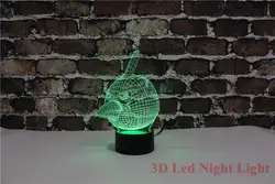 Новое поступление 3D Led Птица Детские ночник 7 цветов изменчива Творческий коробки Птица Детские Nite Lite YJM-2842