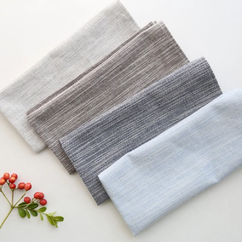 

4 pcs/set Linen Cotton Table Napkins 30x45cm 45x60cm Plain Strip Table Mats Home Kitchen Tea Towels on the table