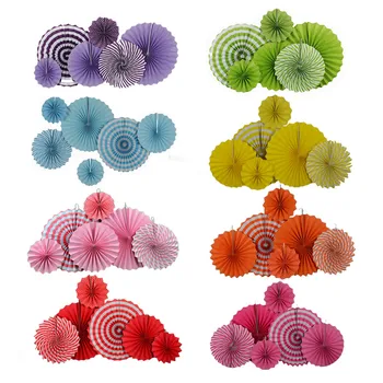 

Cheap 10Sets Mixed Size Kids Birthday/Baby Shower/Christmas/Wedding Party Decoration Blue/Pink/Red 13 Colors Hanging Paper Fan