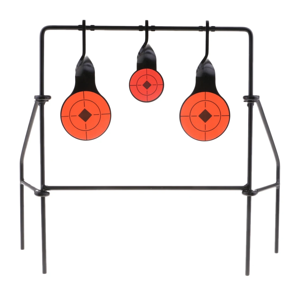 Heavy Duty Steel Shooting Target Self Resetting Plinking Spinning Target with 3 Plates