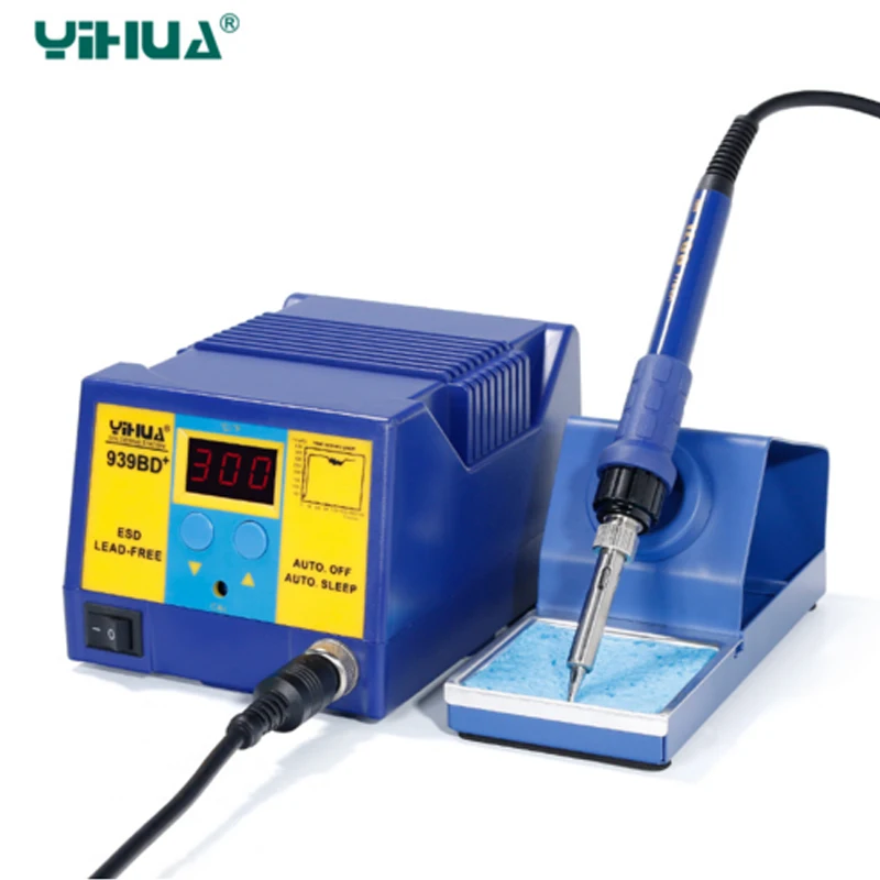 

YIHUA939BD+ anti-static welding power station, power temperature soldering platform, Automatic sleep fuction lead-free soldering