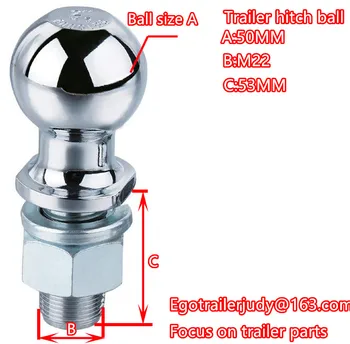 

Ego trailer Chrome Hitch Tow Ball 50mm, 7/8(M22) shank dia. Trailer Hitch Towball Capacity 3.5T, trailer parts,trailer coupling