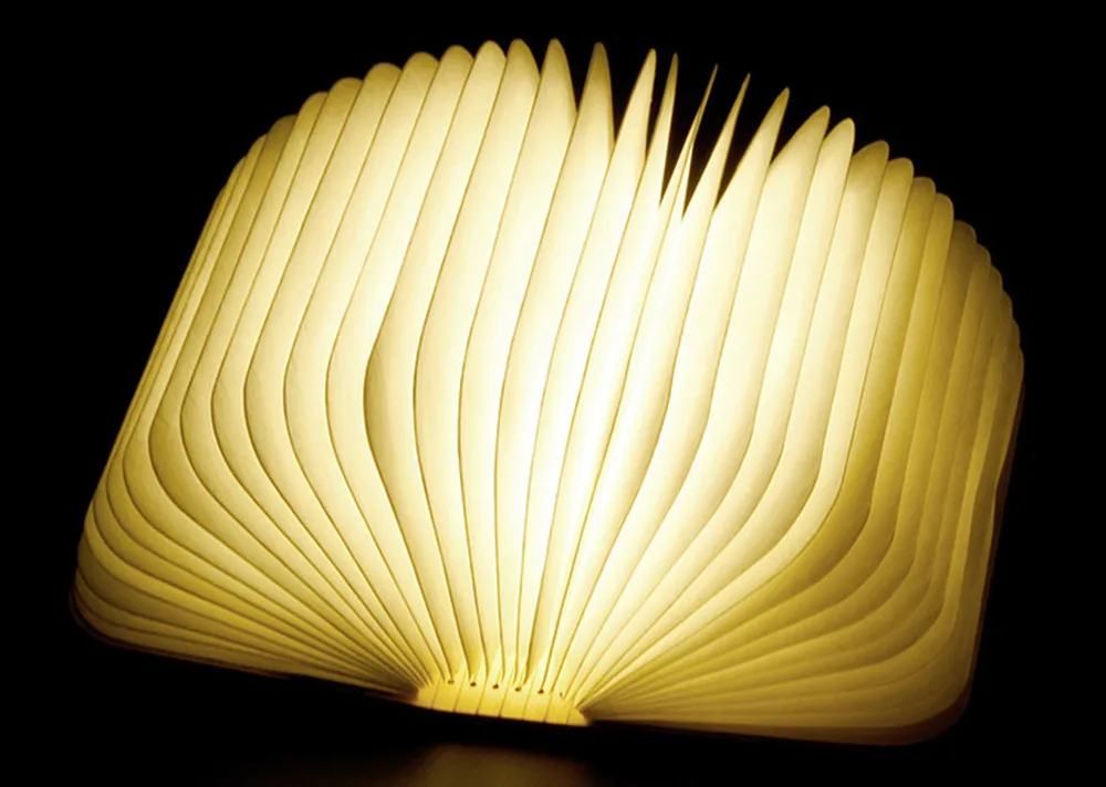 SuperNight Folding LED Book Lamp Wooden Waterproof USB Rechargeable LED Night Light Decoration for Home Bedroom Table Lamp (1)