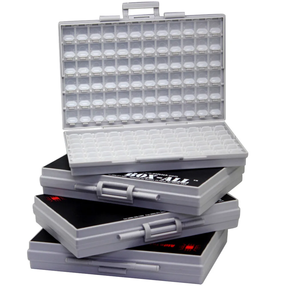 AideTek 4 units of BOX ALL-144 Enclosure for surface mount components 1206 0805 0603 0402 0201 size plastic part box 4BOXALL AideTek 4 units of BOX ALL-144 Enclosure for surface mount components 1206 0805 0603 0402 0201 size plastic part box 4BOXALL