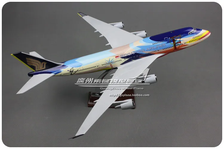 Модель самолета авиакомпании Singapore Airlines модель из смолы 47 см Боинг 747 400