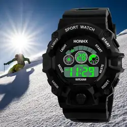 Роскошные Для мужчин аналоговый цифровой в стиле милитари спортивные светодиодный Водонепроницаемый наручные часы м en часы 2018 модные Для