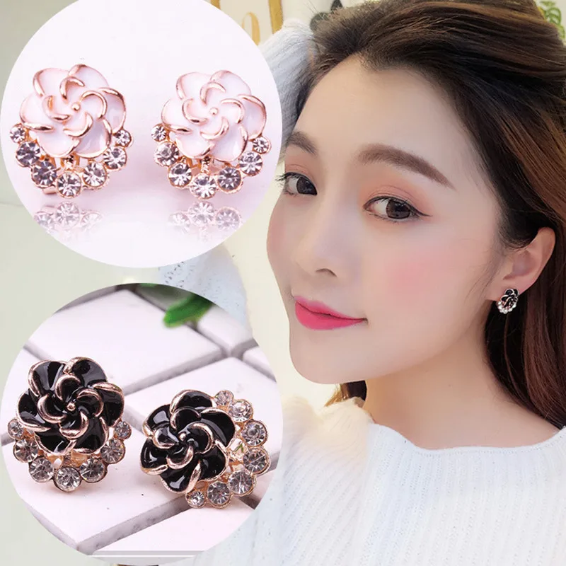 Famous Luxury Brand Designers Jewelry Camellia Flower Earring Fashion
