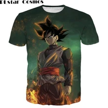 PLstar Cosmos T shirt Newest Classic Anime Dragon Ball Z Super Saiyan 3D T-Shirt Fire Black Goku t shirts Galaxy Tees Tops tees