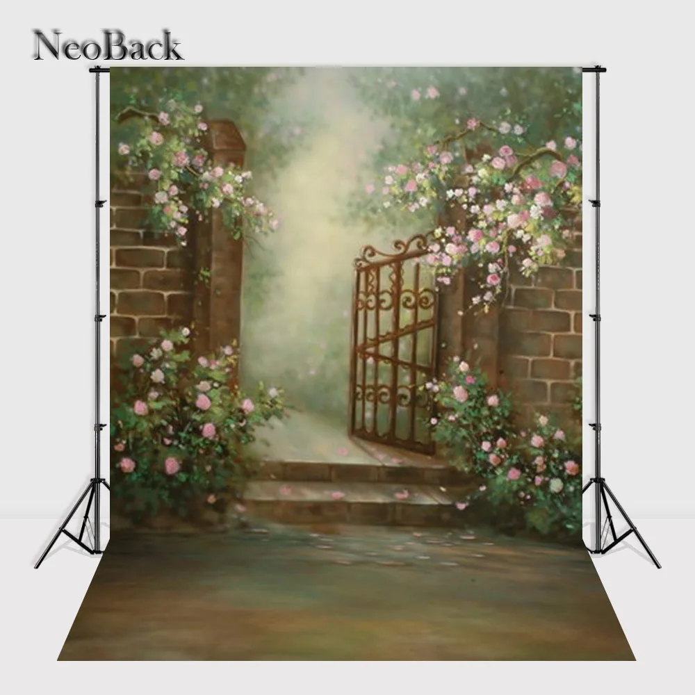 

NeoBack 5x7ft Vinyl Cloth Scenic Backyard Garden View Children Kids Photo background Printed Drawing Photo Backdrops P0689