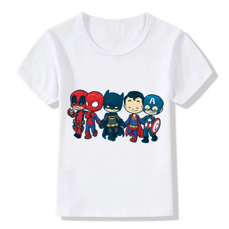 Супер детская футболка с героями мультфильмов, Детские забавные летние топы с героями мультфильмов, Милая футболка для маленьких мальчиков и девочек, одежда, футболка с короткими рукавами - Цвет: C1