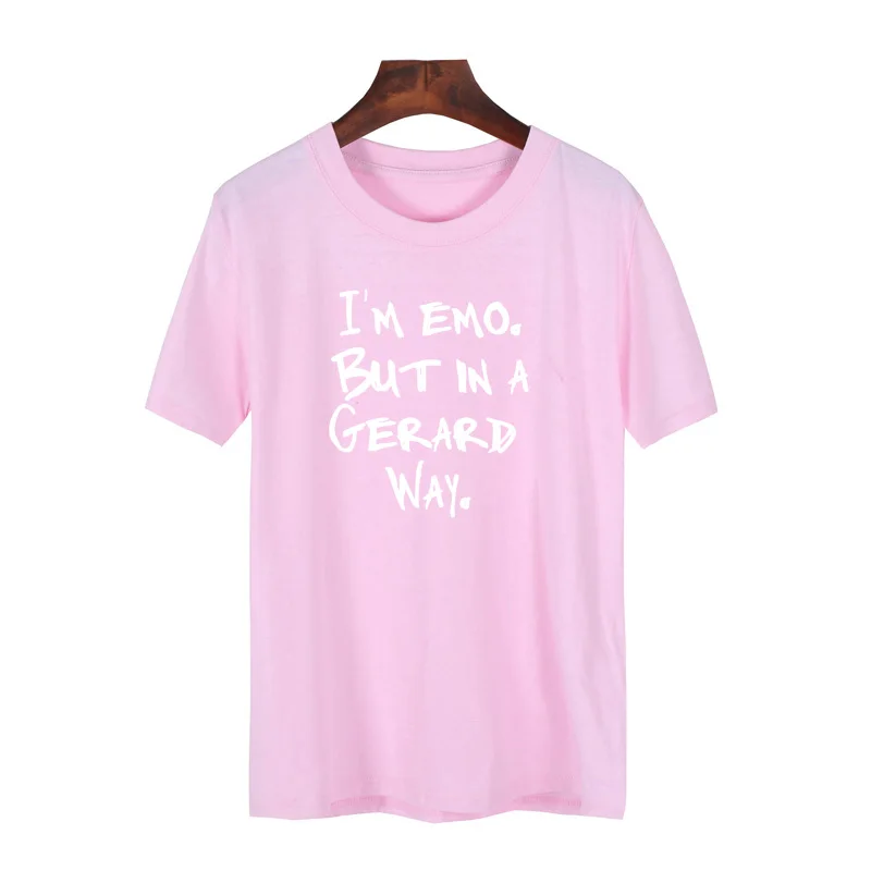 I'M Emo But In A Gerard Way футболка для женщин Harajuku круглый вырез хлопок короткий рукав лето забавная музыка футболка Mcr группа Fan Pun Топы