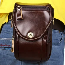 Мужские поясные сумки кофе из натуральной кожи повседневная мужская сумка-почтальон мини плеча Мобильный сумки M7297