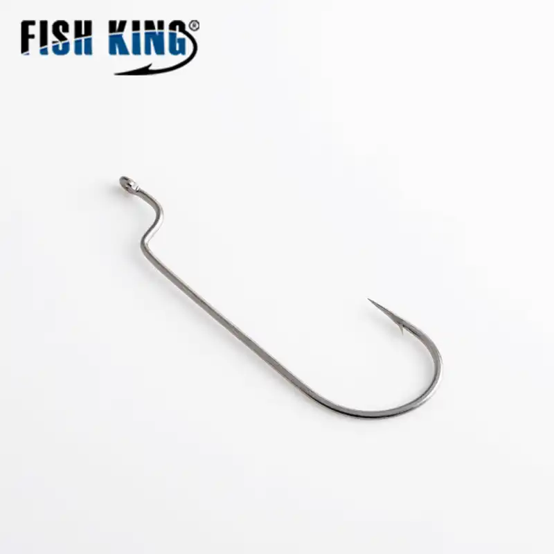20Pcs Offset Sport Circle Hi-Carbon Steel Jig Barbed Fishing Hooks 2 Ring Swivel