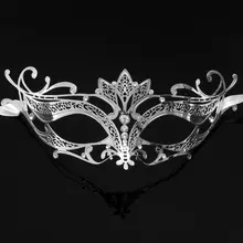 Черное шоу венецианское металлическое выполненный филигранной лазерной резкой маска для бала-маскарада Золотое платье со стразами танцевальный костюм для вечеринки Свадебная маска