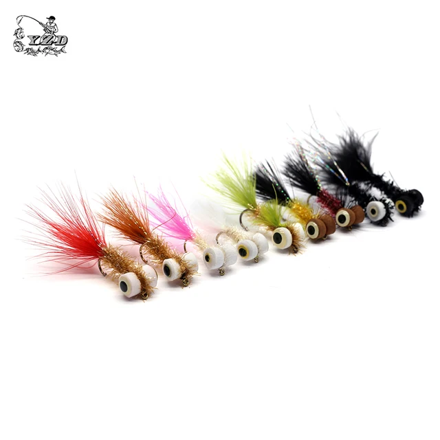 YZD Fly Fishing Flies Realistic Dry Wet Nymph Trout Flies Hand Tie Lures Kits 12/26/48 PCs