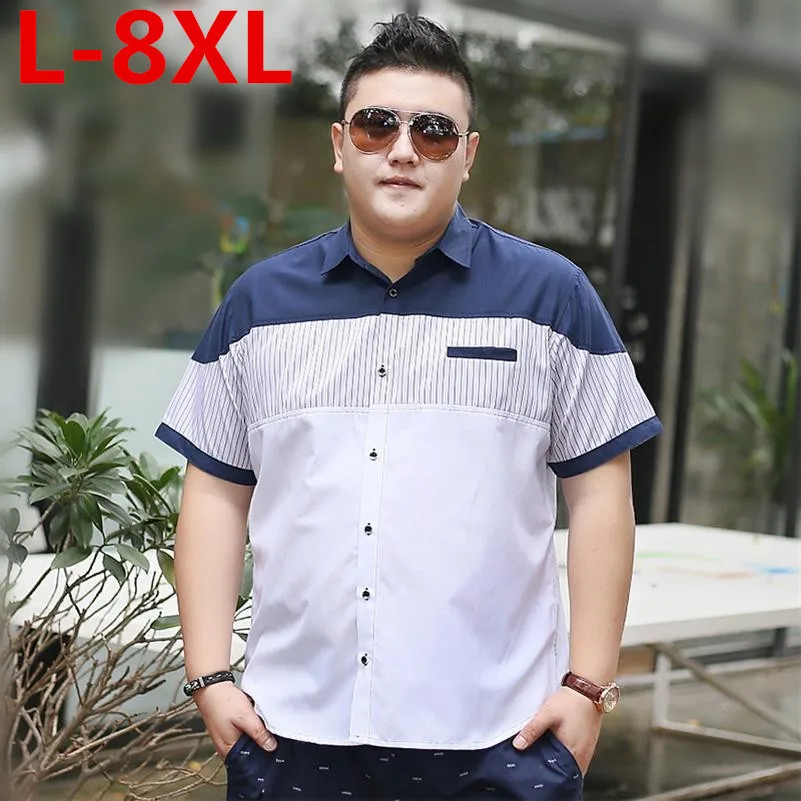 Plus size 8XL 7XL 6XL 5XL NEW Summer Fashion Mens Shirt