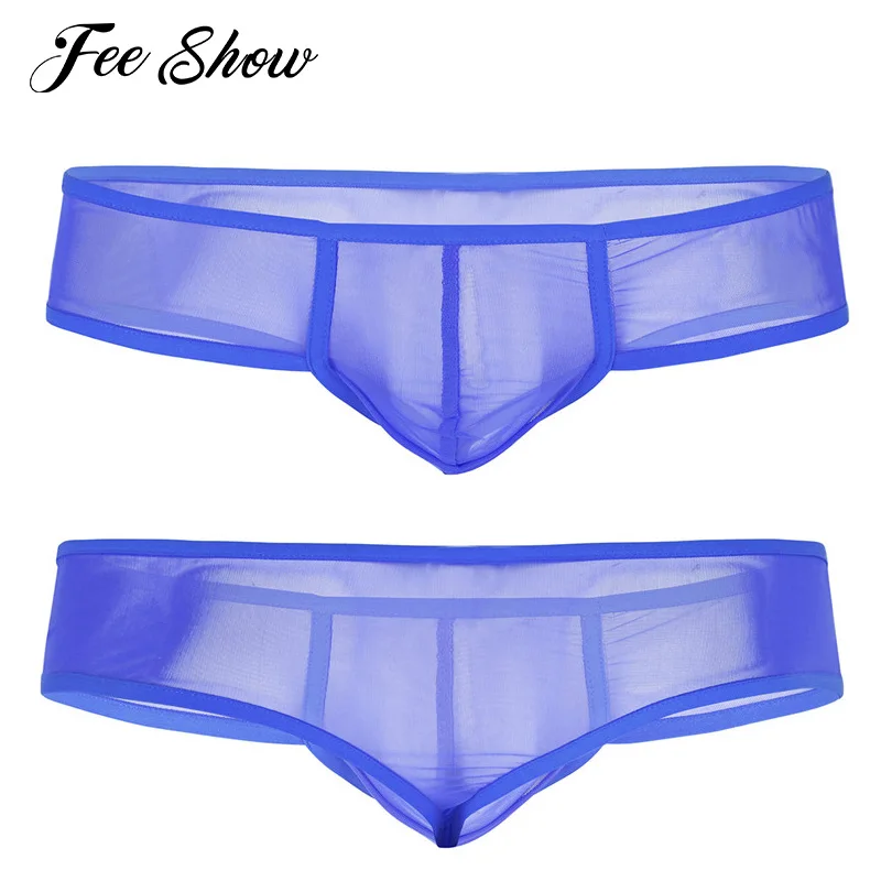 Mens Lingerie Soft Sheer Mesh Low Rise Mini Briefs Underwear Front with ...