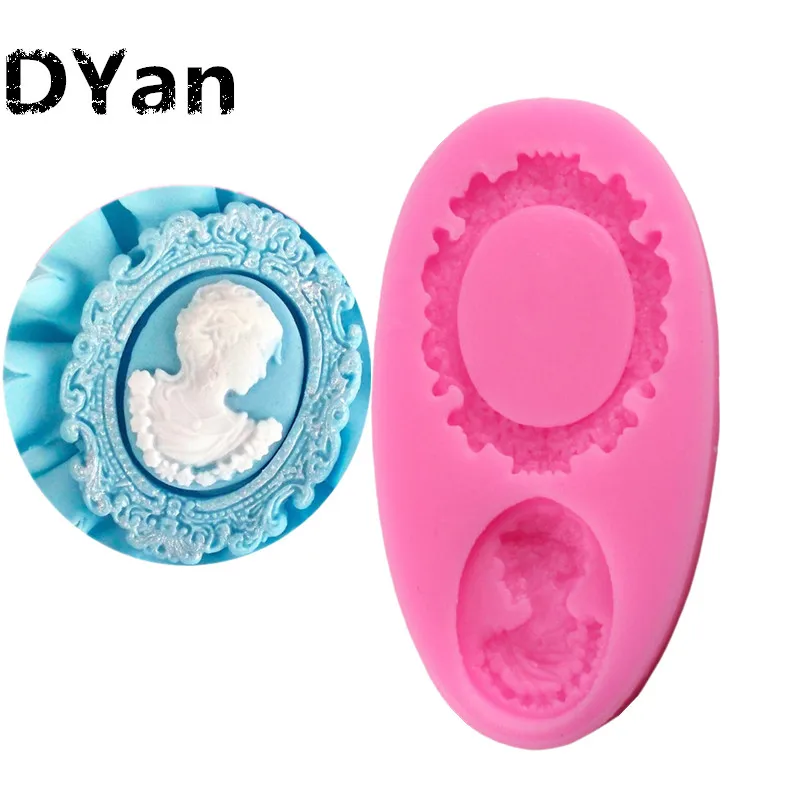 

Oval Cameo & Oval Frame Fondant Mold Miniature Frame Silicone Mirror Sugar Fondant Cake Decorating Tools Baking Silicone A1413