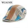 Wuaumx Unisex Beret Hats For Men Women Cotton Leisure Visor Spring Summer Sun hat Flat Berets Cap Casquette Gorras Planas ► Photo 3/6