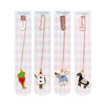 4 шт./компл. мультфильм Мышь и металлической подвеской Закладка креативный держатель для книг подарочные канцелярские товары