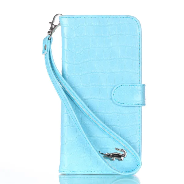 Роскошный чехол-бумажник из искусственной кожи крокодила для samsung Galaxy S8+ S10 S10 Plus Note 8, откидная крышка, ремешок на руку - Цвет: Небесно-голубой