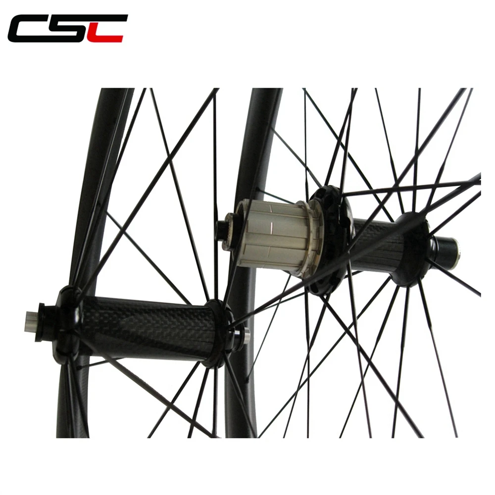 Cheap CSC Straight pull road wheel U  Shape carbon 60mm clincher wheels 25mm width with carbon hub + pillar 1420 or sapim or cn 424 5