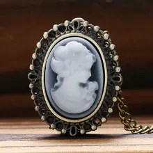 Античный стиль бронзовые белые женские красивые кварцевые карманные часы Ожерелье Подвеска девушка женщины часы подарок на день рождения reloj de bolsillo P62