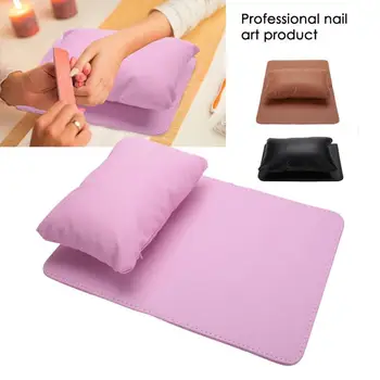 

Nail Art Equipment Hand Rest Cushion Pillow Soft PU Leather Hand Holder + Folding Manicure Table Mat Manicure Nail Art Equipment