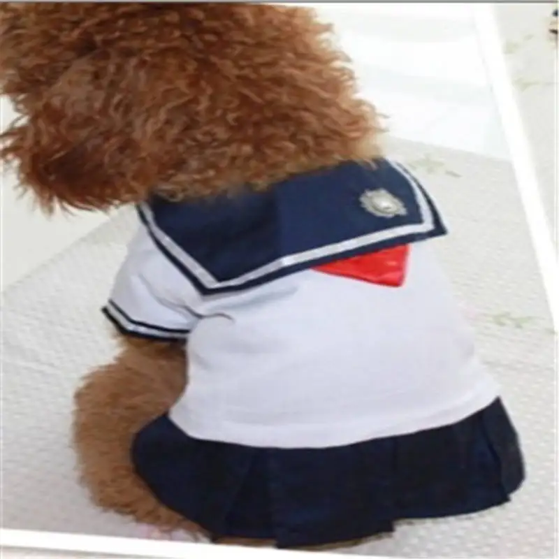 Красивая одежда для собак для маленьких собак Одежда для собак-питомцев собака матросский костюм униформа для юбок Чихуахуа Одежда для йоркширских терьеров для собак