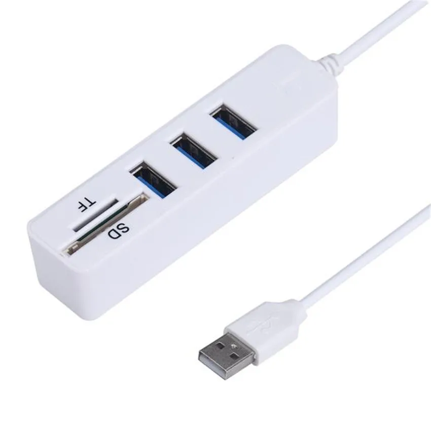 E5 Mecall Tech Chargeur Micro USB Белый 2 в 1 супер скорость USB 2,0 3 порта разветвитель концентратор+ USB кардридер