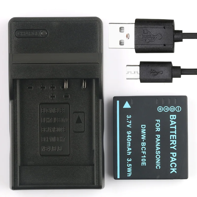 

LANFULANG DMW-BCF10 CGA S009 S106 Rechargeable Camera Digital Battery + USB Charger For Panasonic CGA-S106 CGA-S106B CGA-S/106C
